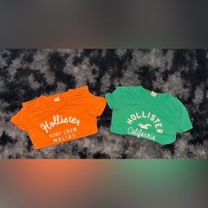 Hollister Kids' Vibrant Orange and Green Tees
